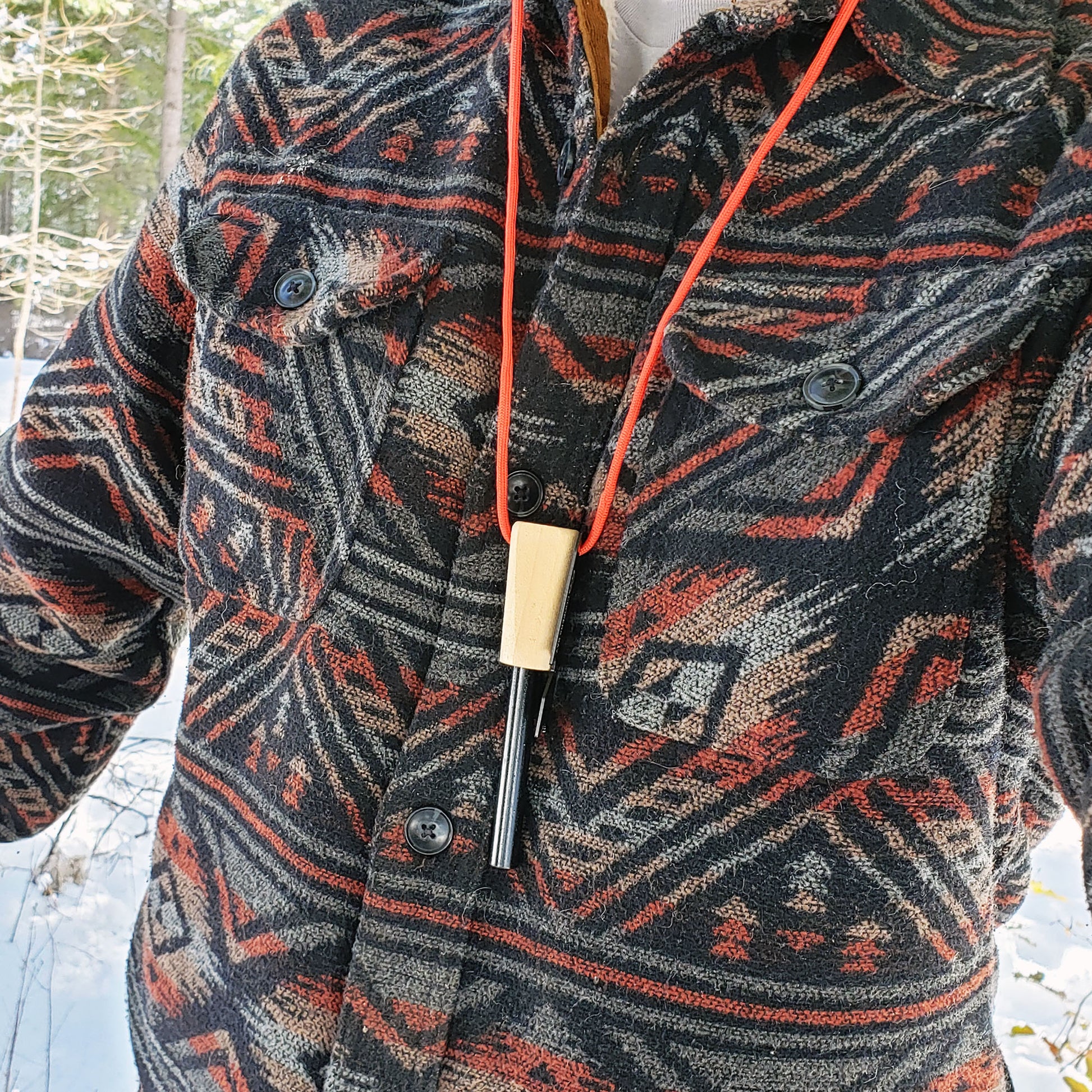 Ferro rod with neck lanyard