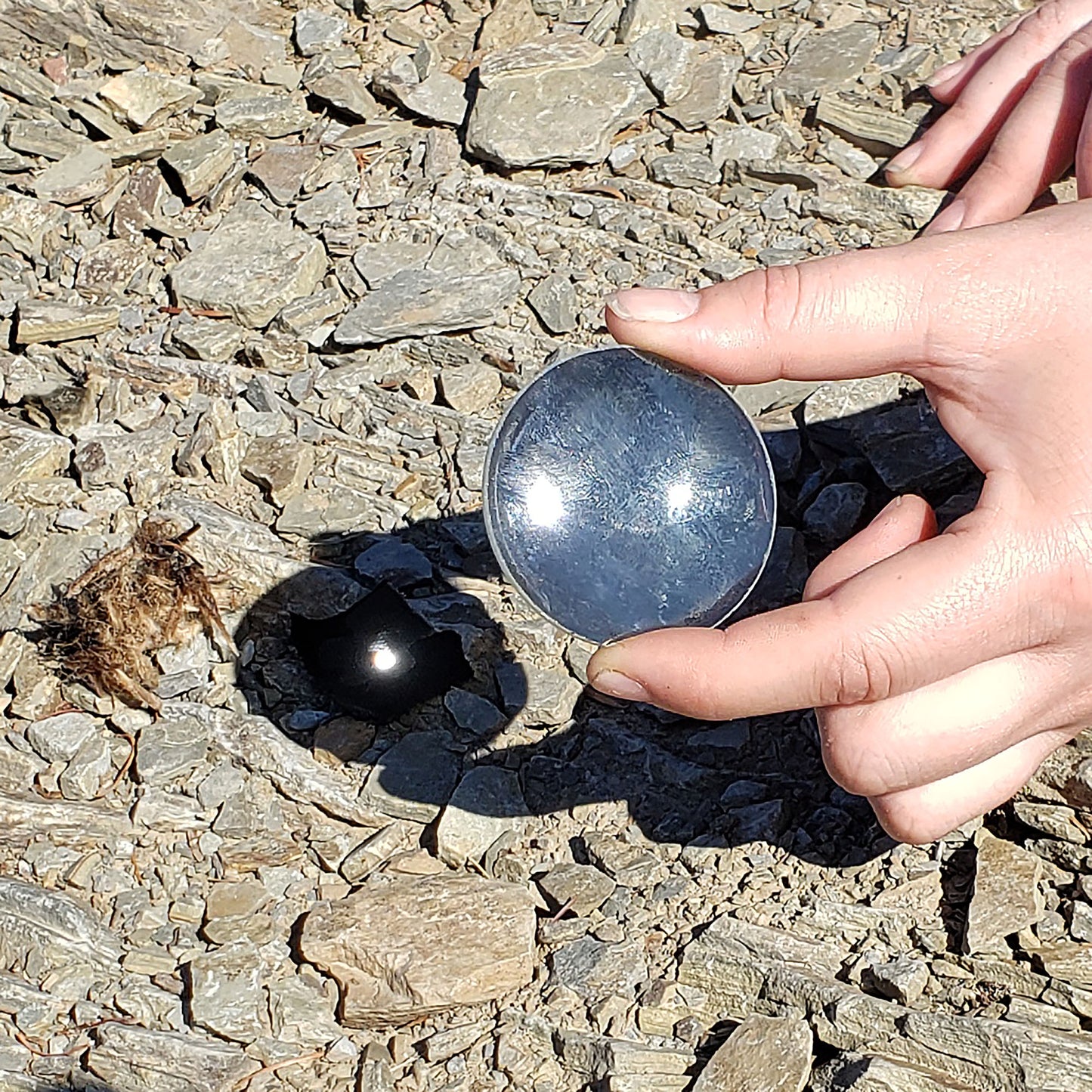 making fire with a magnifying glass