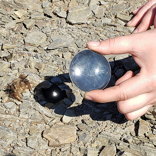 making fire with a magnifying glass