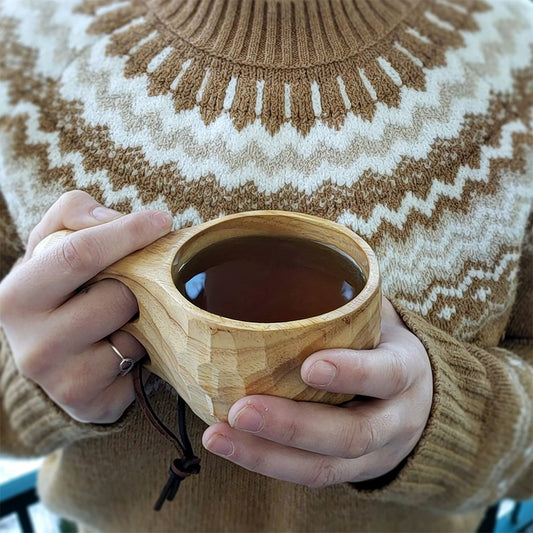 Carved Nordic Cup for morning coffee or tea