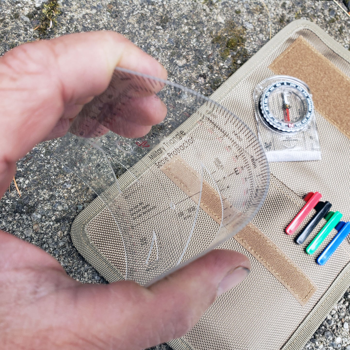 Flexible plastic map protractor