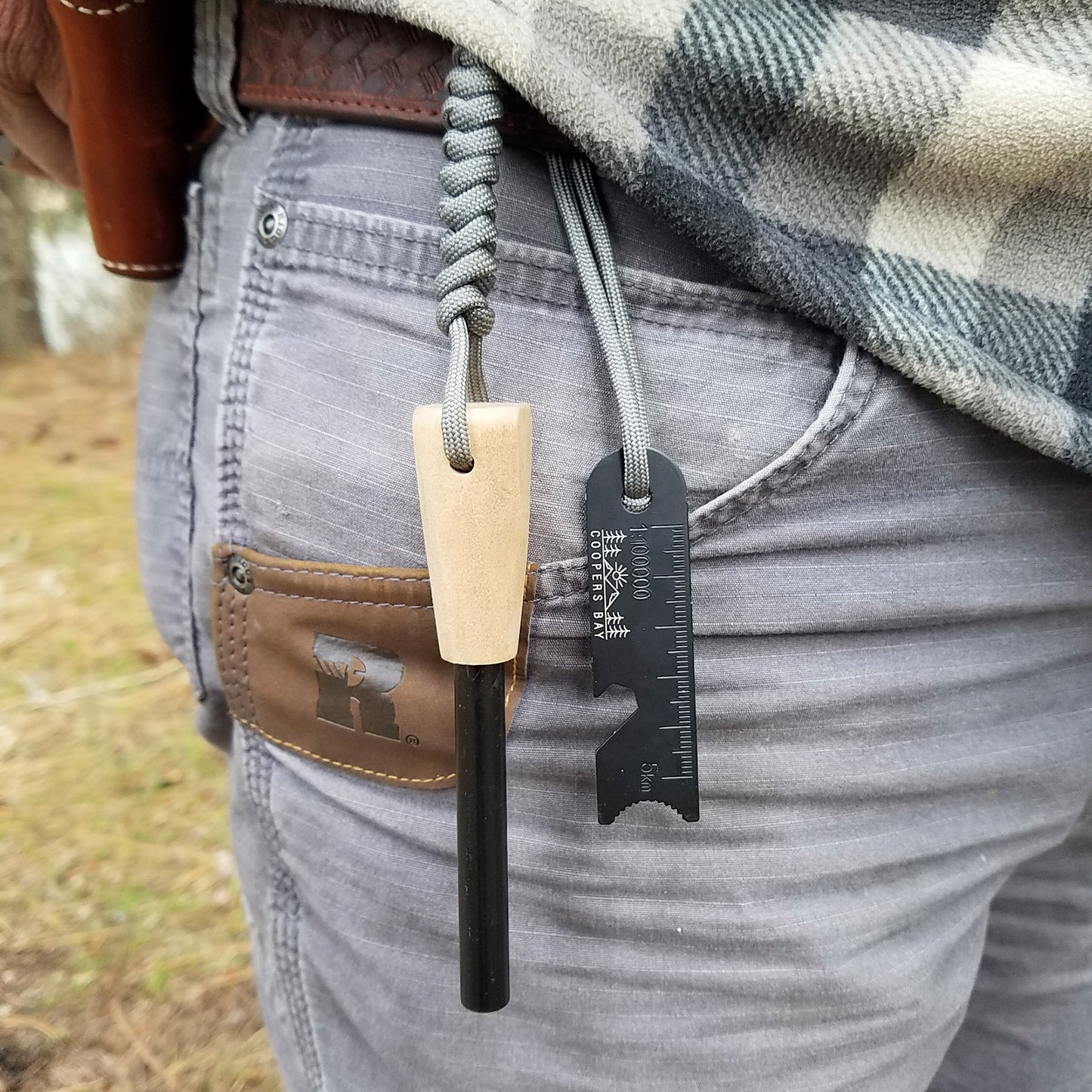 FireStorm-Plus X-Large 1/2" Ferro Rod & Striker - Braided Paracord Lanyard