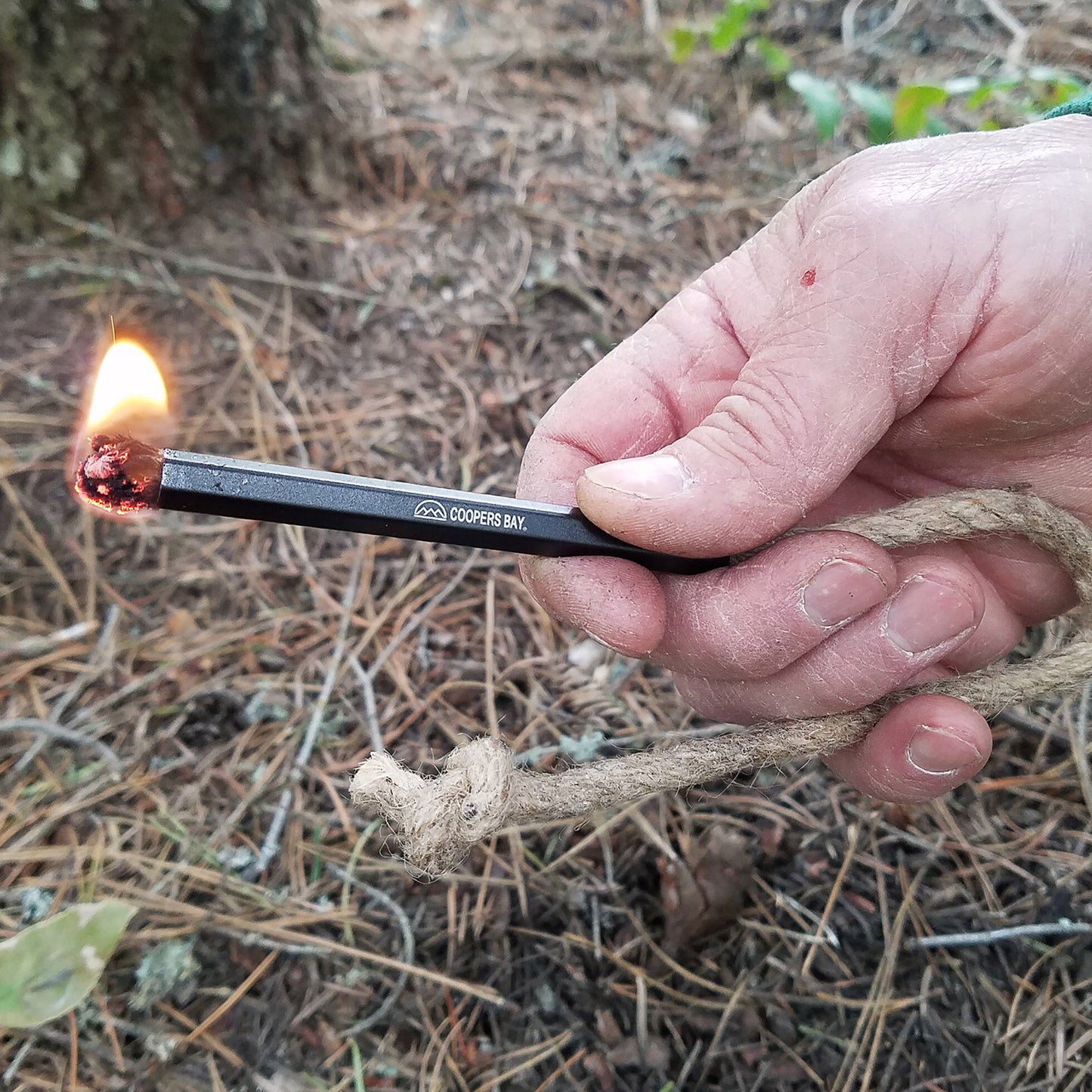 Coopers Bay FireWick tinder match for use with ferro rod or arc lighter