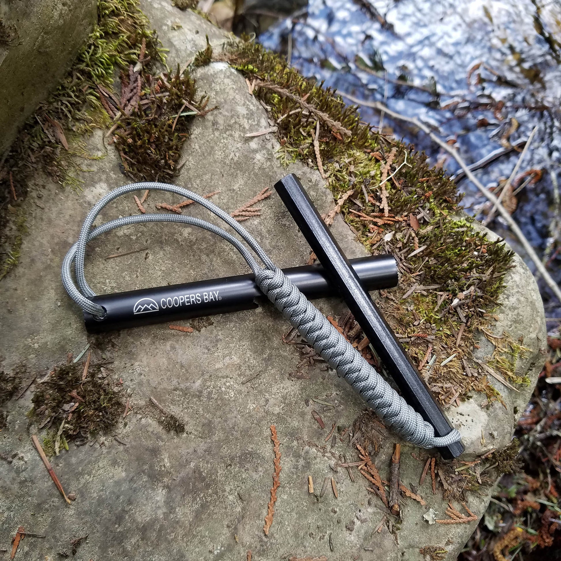 The PyroStryke Hexalite Ferro Rod fire starter for camping, hiking and emergency survival situations