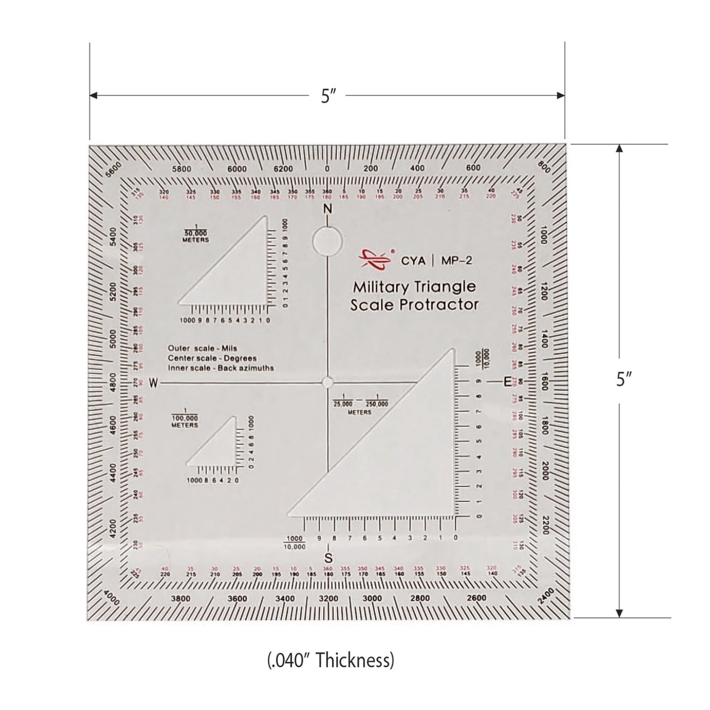 Military Map Protractor 2-Pack Set - Coordinate Scales for Map Reading and Navigation