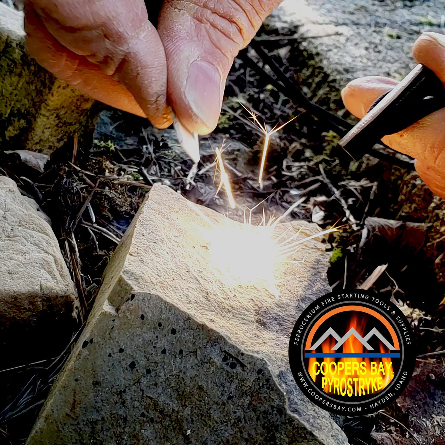 Ferro fire starter sparks