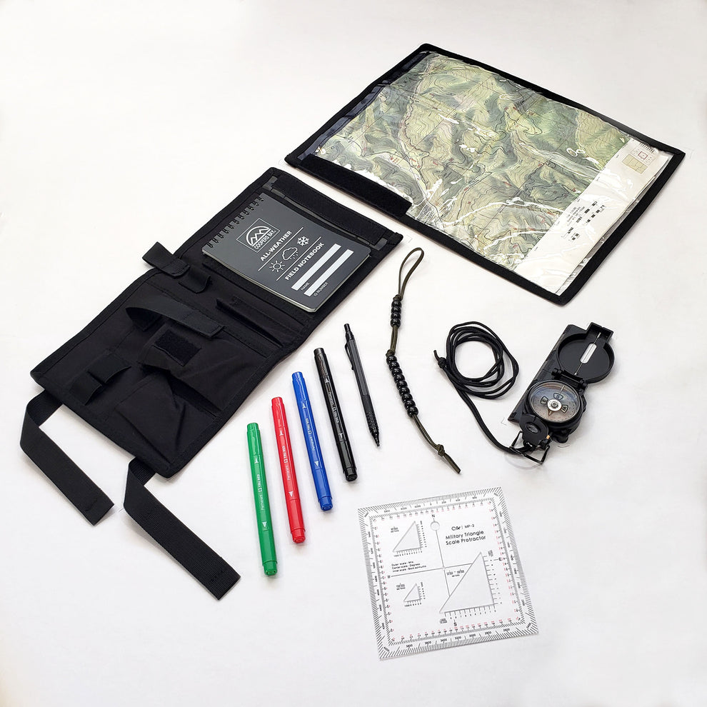 Military-Style [Navigation Kit] Compass/Protractor/Pace Beads/Markers ...