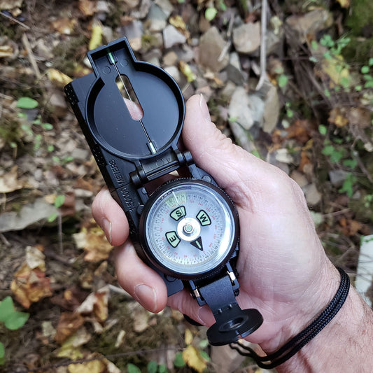 Scout™ Lensatic Compass - Traditional Phosphorescent Military Style - Black