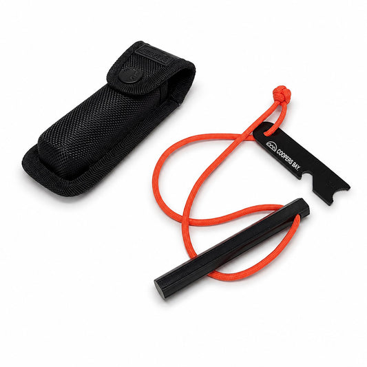 HexaLite™ Six Sided Ferro Rod - Compact Hex Fire Starter with Belt Carry Pouch