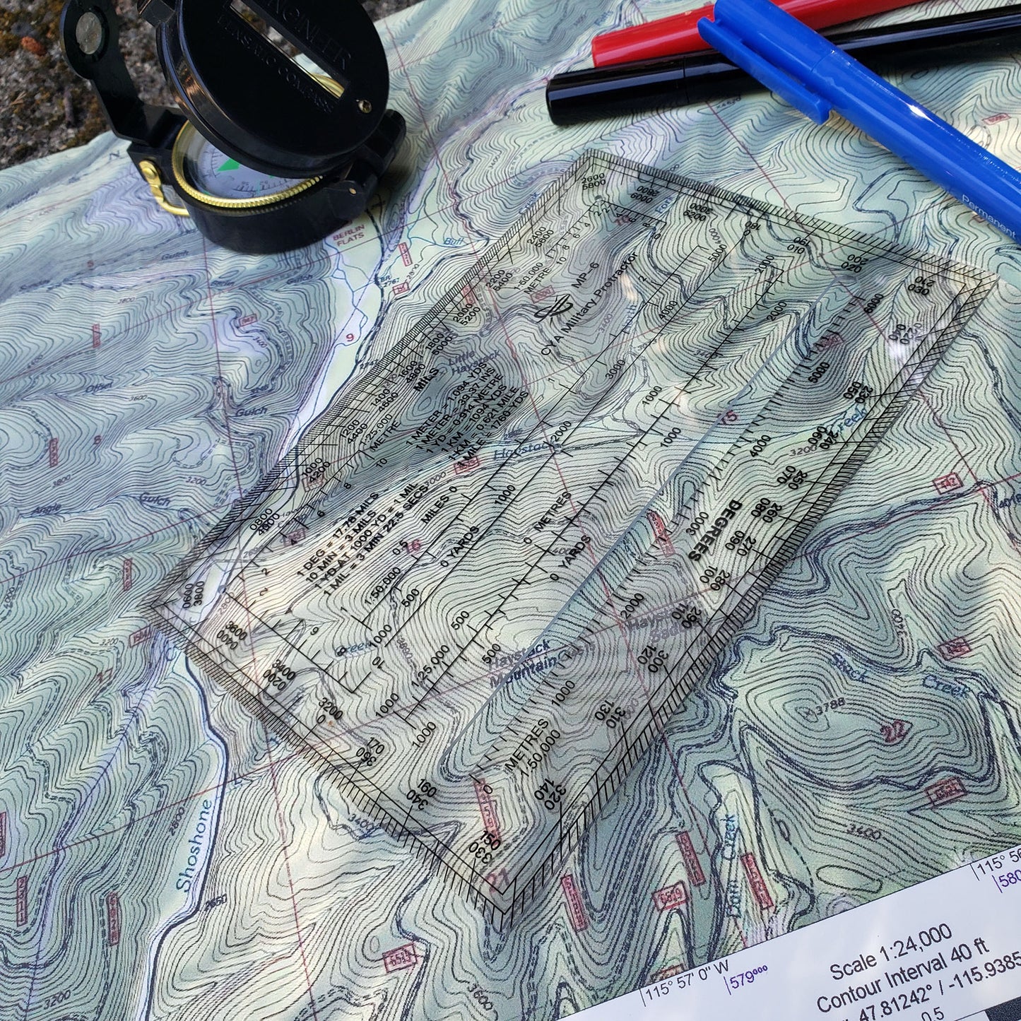 map protractor for compass navigation