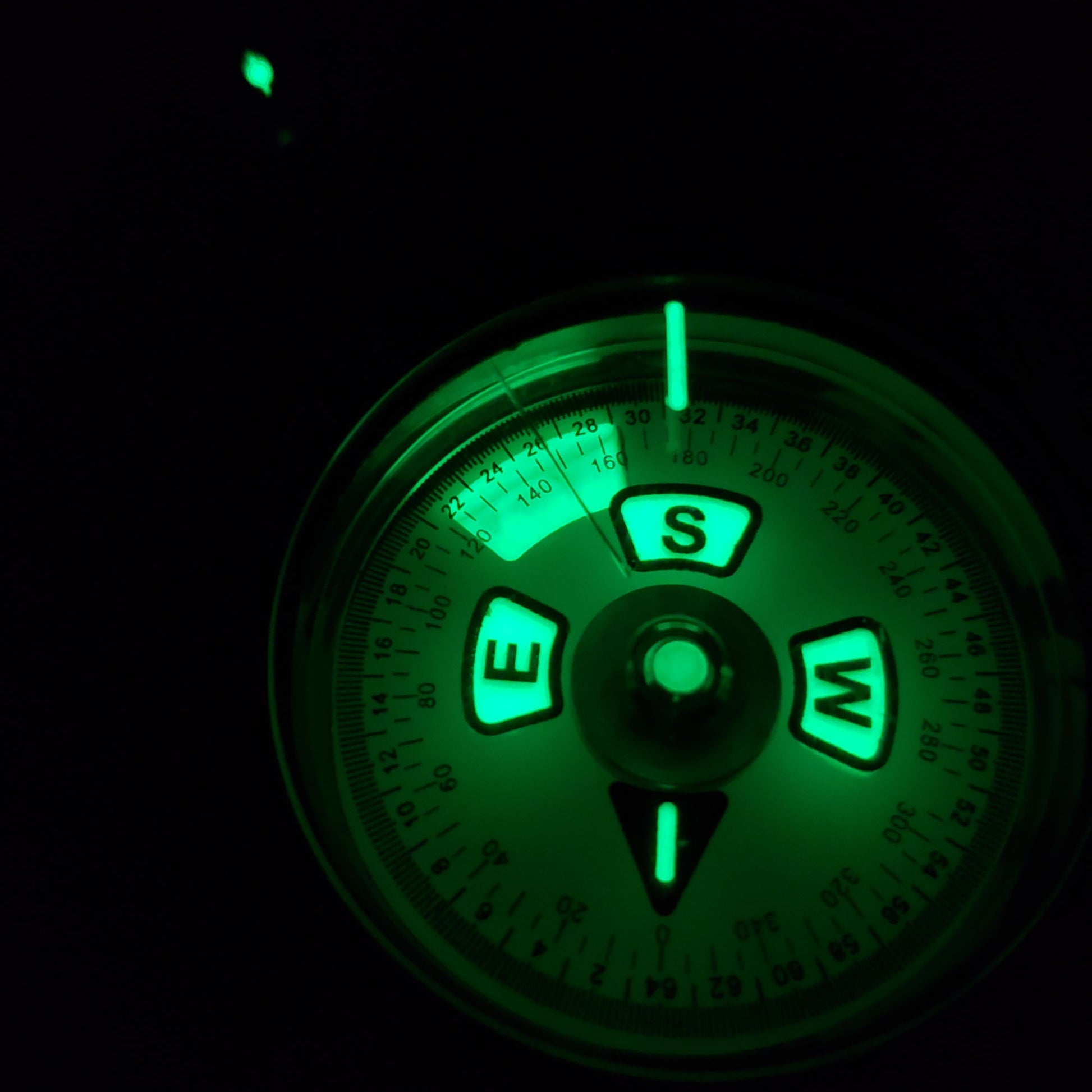 Coopers Bay Scout Compass with photoluminescent, glow-in-the-dark markings for low light conditions