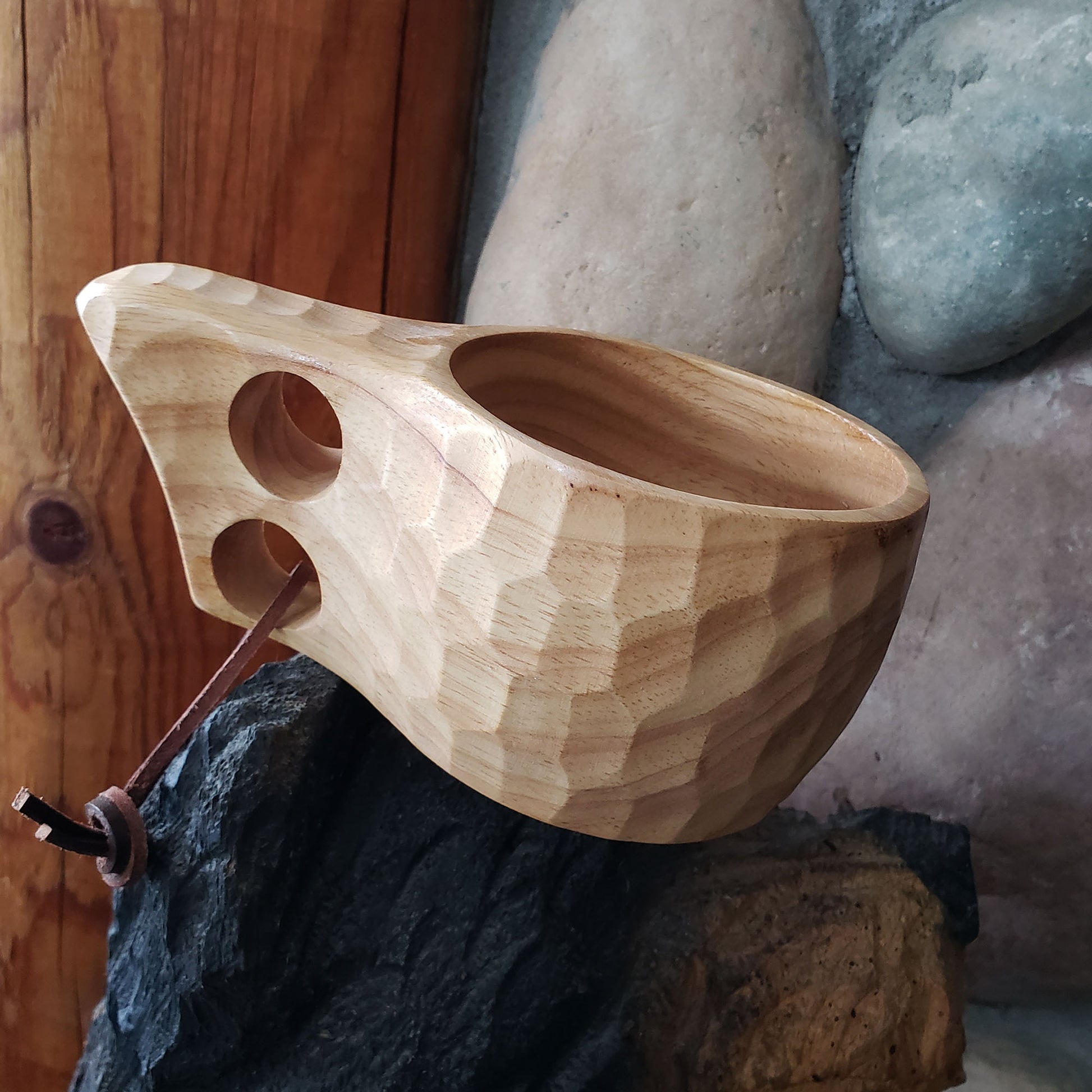 Scandinavian Wooden Mug Gear Cup Coffee Cup Kuksa Camping Cup Hand