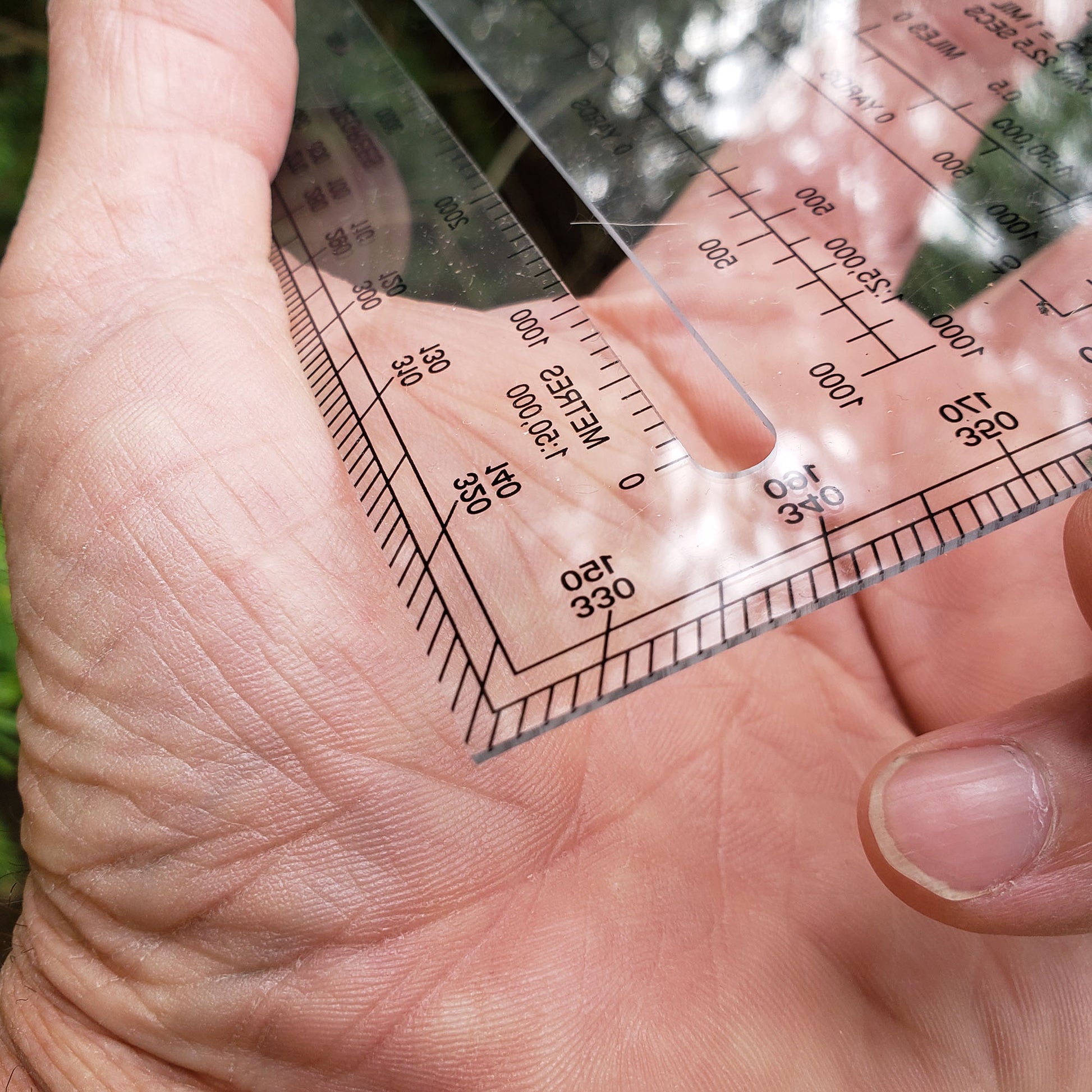 Map Protractor - for Map Reading and Navigation - MILS/Degrees/Meters/Yards