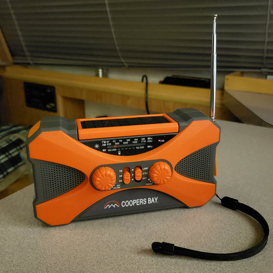 portable emergency radio with AM FM and NOAA Weather band