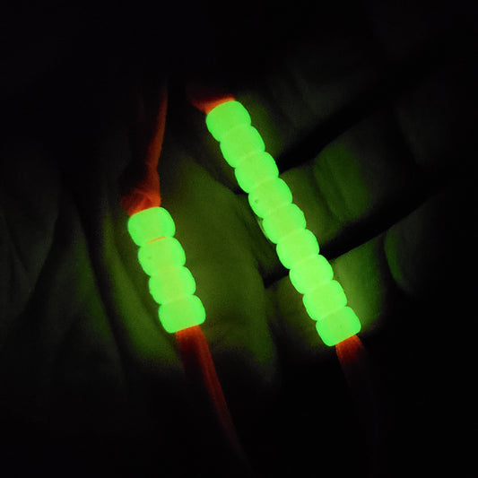 luminescent pace count beads for compass navigation