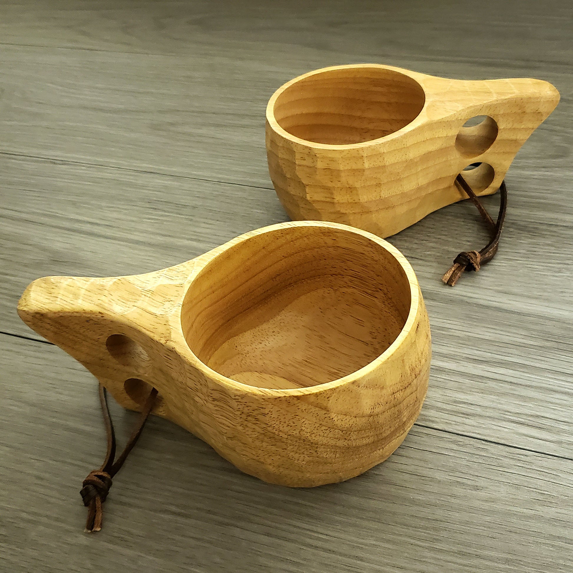Double-hole Handle Hand-carved Traditional Scandinavian Kuksa Cup