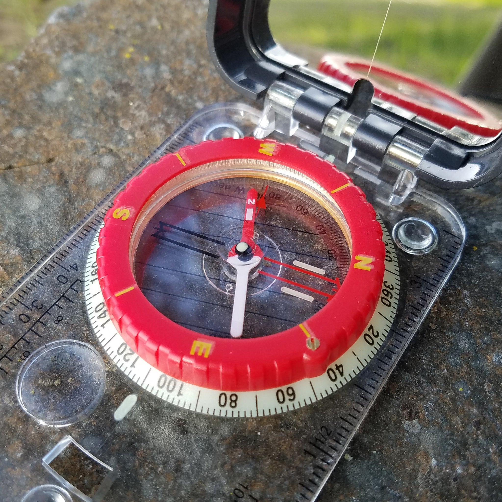 View Into The Distance Compass Mirrored Sight Compass with Declination Adjustment & Clinometer ...
