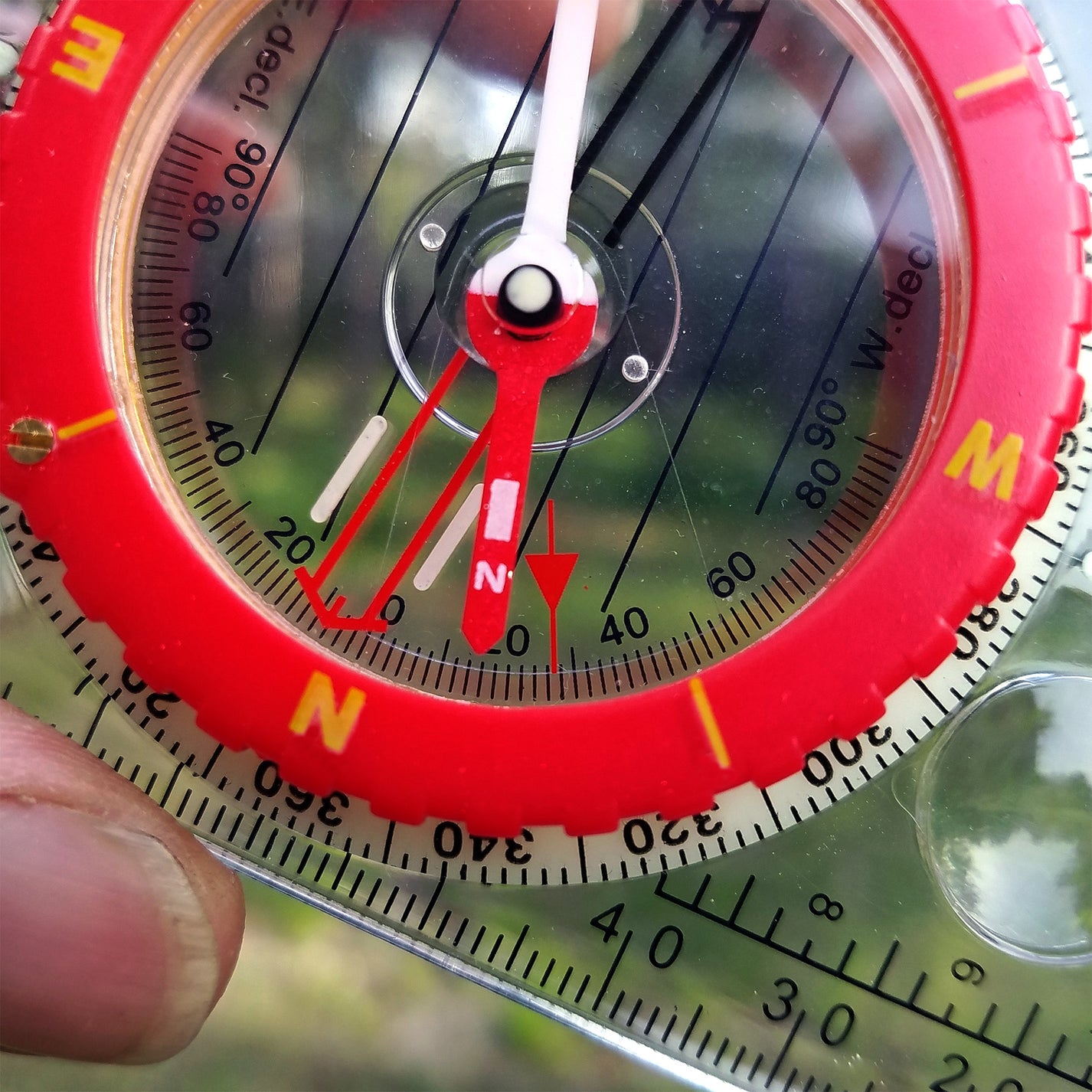 Mirrored Sight Compass with Declination Adjustment & Clinometer