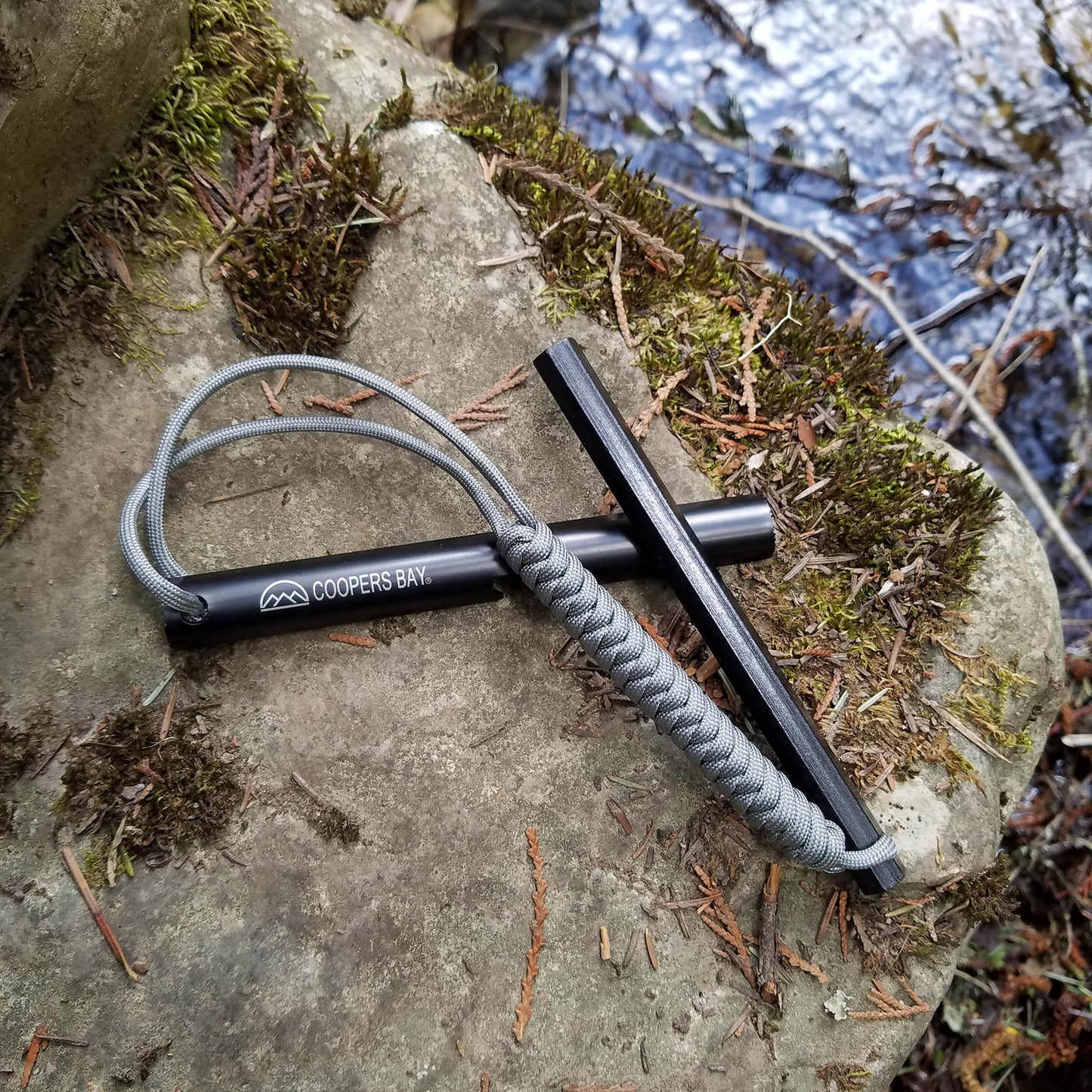 The PyroStryke Hexalite Ferro Rod fire starter for camping, hiking and emergency survival situations 