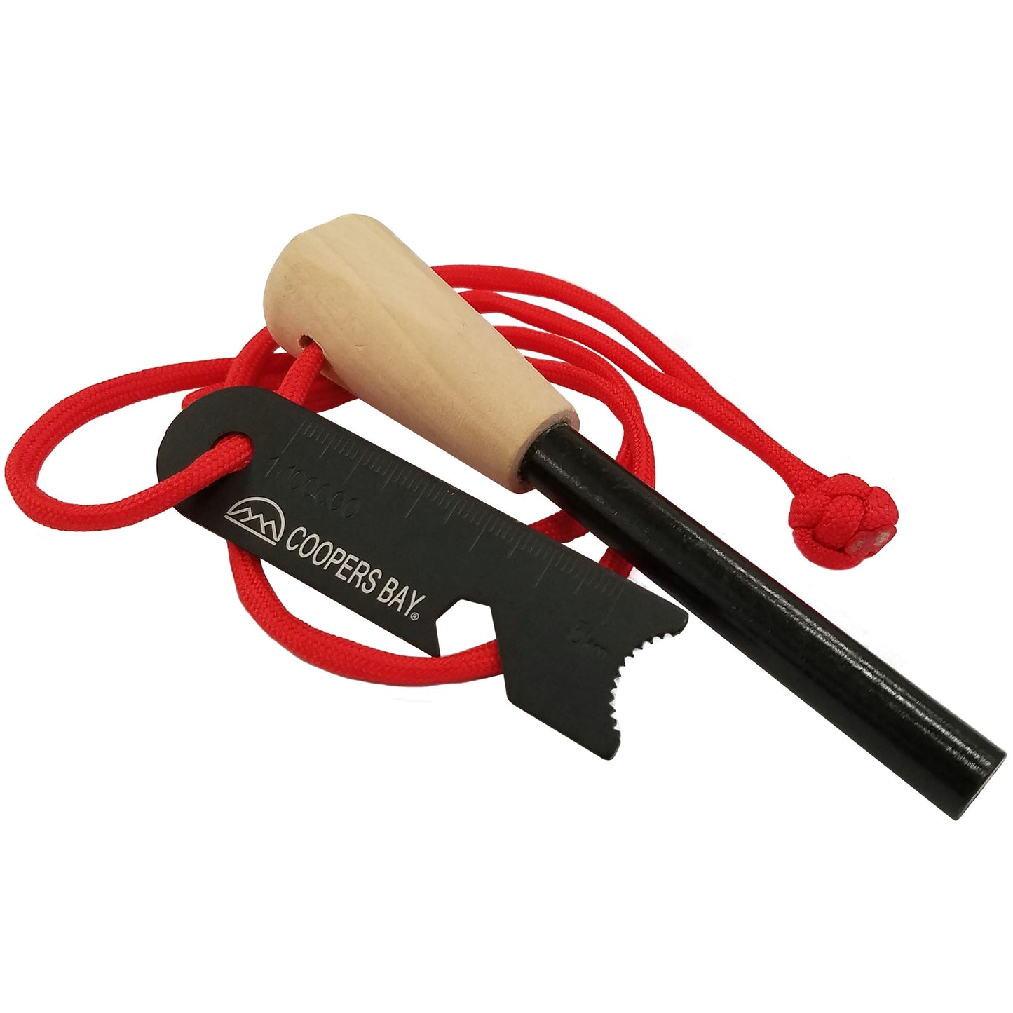 FireStorm™ Large 3/8" Ferro Rod Fire Starter - Red Loop Lanyard