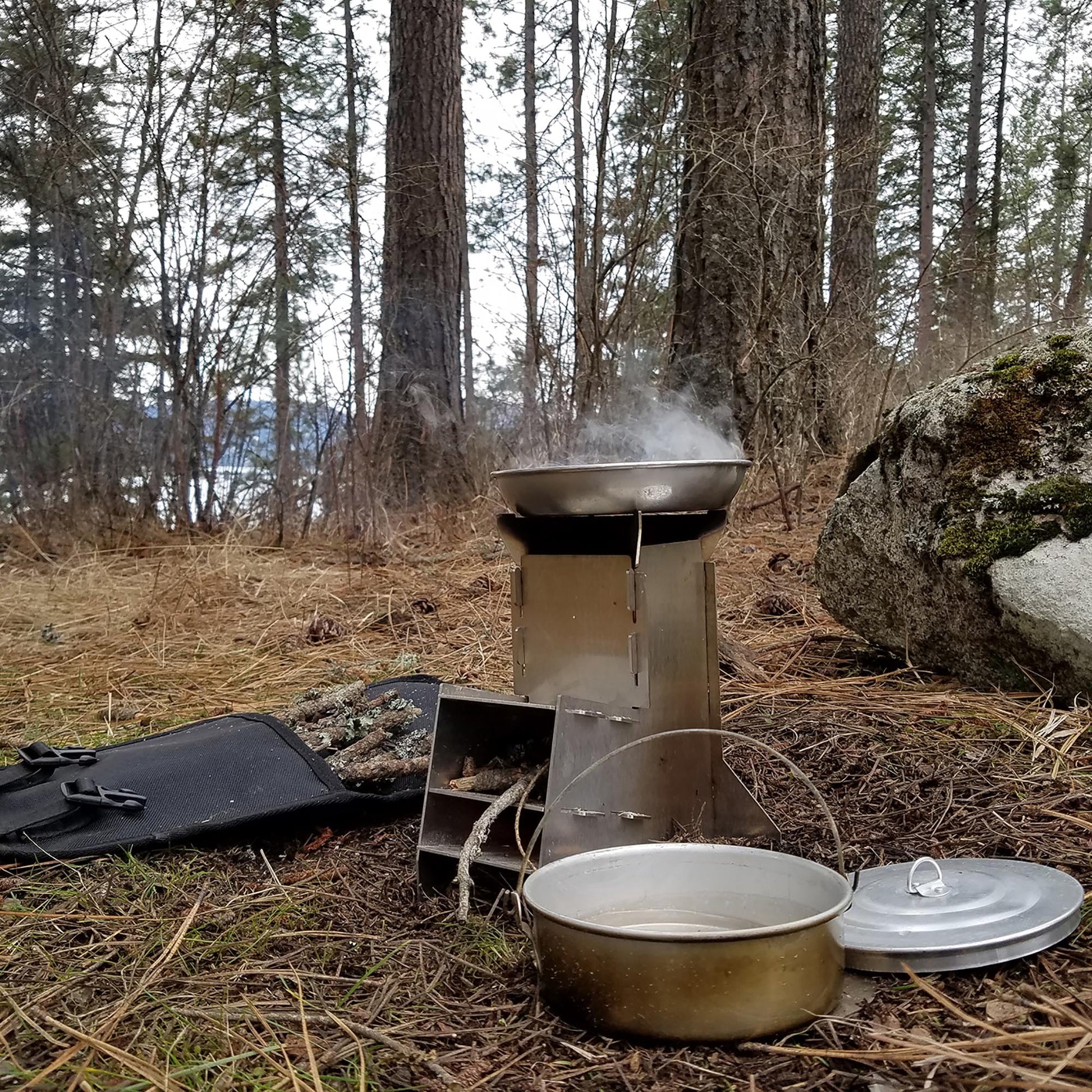 rocket stove for camping, hiking, backpacking, hunting and wilderness survival.  